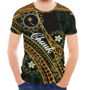 เสื้อยืดแฟชั่นพิมพ์ลายไมโครนีเซียแบบซับลิเมชั่นสำหรับผู้ชาย เสื้อยืดคอกลมแขนสั้นลำลองสไตล์โพลินีเซียนสำหรับฤดูร้อน - Product Image 1