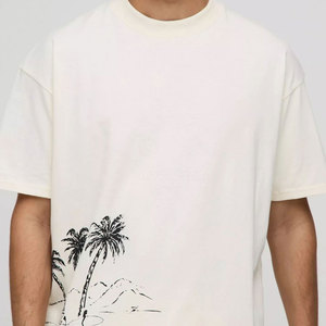 Camiseta de algodón 100% para hombre, precio económico, venta al por mayor, logotipo personalizado impreso, corte holgado, camiseta gráfica para venta en línea - Product Image 3