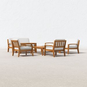 Canapé de patio en teck, meubles d'extérieur fabriqués en Indonésie, bois massif - Product Image 1