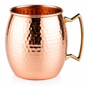 Verre à Moscow Mule en acier inoxydable plaqué cuivre, écologique, portable, avec paille métallique, isolé, pour cocktails, bière, café, boissons glacées - Product Image 3
