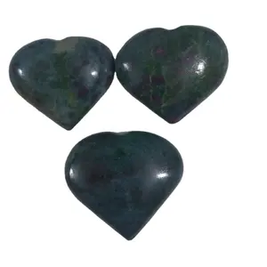 Ágata Pedra Natural Atacado Coração Puffy Forma Cristal Rubi Kyanite Bulk Energia Forma do Coração