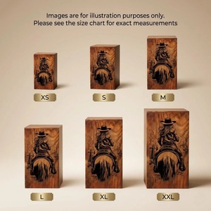 Custom Eco-Friendly Durable Wooden Urn Box Western Cowgirl Horse Cremation Memorial <b>Keepsake</b> <b>for</b> Human Adult <b>Ashes</b> - Product Image 2