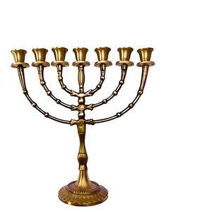 Menorah de 9 brazos con acabado plateado para villas, sinagogas, templos, iluminación de mesa, uso decorativo, candelabro de Hanukkah. - Product Image 2