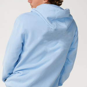 Sudadera con capucha y cremallera de algodón azul cielo para hombre, personalizada con logo, al por mayor, lisa, azul claro, de forro polar grueso, OEM, sin estampado - Product Image 5