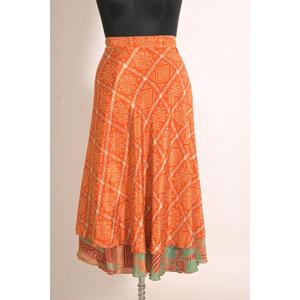 Falda Larga Bohemia de Seda, Reversible, Hecha a Mano, para Mujer, Ropa de Playa y Resort - Product Image 1