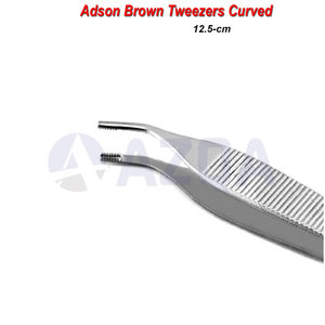 คีมคีบกระดาษทิชชู Adson Brown คุณภาพสูง ผลิตจากสแตนเลสสตีล โค้งงอ 12.5 ซม. สำหรับการผ่าตัด ใช้ในทางการแพทย์และทันตกรรม - Product Image 3