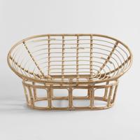 Fauteuil double Papasan pour salons et jardins, en rotin, 2 places, fauteuils pivotants en forme d'œuf