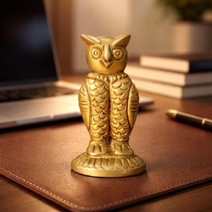 Elegante escultura de gato sentado en latón pulido. Elegante pieza decorativa para realzar la energía positiva del hogar. Disponible a precio de mayorista. - Product Image 4