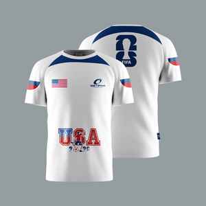 เสื้อฟุตบอลผู้ใหญ่ปี 2026 สำหรับแฟนบอล พิมพ์ลายด้านหน้าด้วยความร้อน ปรับแต่งชื่อทีมได้ ผลิตจากโพลีเอสเตอร์ 100% แห้งเร็ว คุณภาพพรีเมียม สั่งทำได้ - Product Image 5