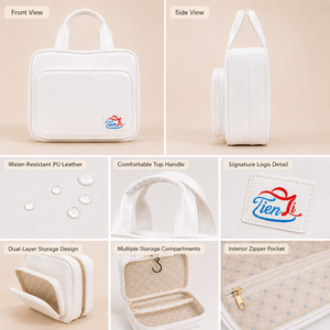 <b>Large</b> Capacity Travel Cosmetic <b>Bag</b> with Double Compartments Zipper Closure Portable & Light Weight - Product Image 3