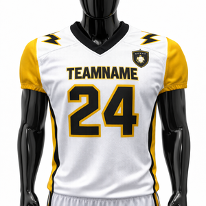 Uniforme Personalizado de Fútbol Americano para Equipos Escolares, Manga Corta, Secado Rápido, Tejido de Poliéster Transpirable, Jersey Ligero Sublimado - Product Image 1