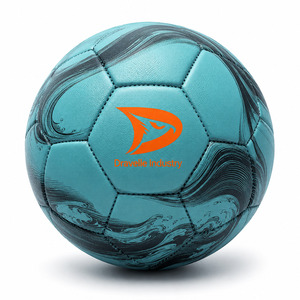 Fabricant de ballons de football en PU à motif personnalisé OEM, design vague d'eau, cousu à la main, taille 5, impression graphique, fournisseur pour matchs et entraînements - Product Image 1