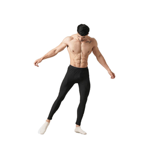 Leggings de Compresión Largos para Hombre, Negros, Cintura Elástica, Spandex, Poliéster, Algodón, Secado Rápido - Product Image 6