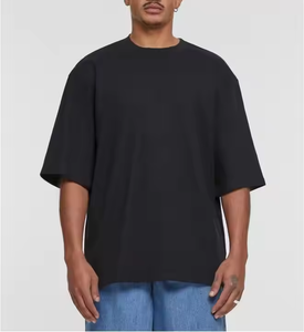 เสื้อยืดสตรีทแวร์โอเวอร์ไซส์แบบยูนิเซ็กซ์ ขายส่ง สกรีนโลโก้ด้านหน้าตามสั่ง ผ้าฝ้าย 100% คอกลม แขนสั้น ป้องกันขนร่วง - Product Image 6