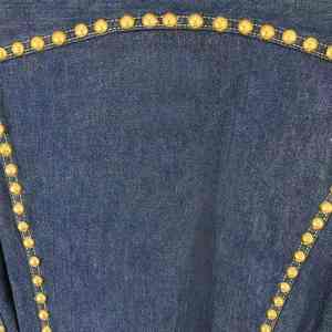 Veste en jean technique pour homme, tissu brillant, bordure en pierre, design professionnel, doublure confortable, veste en jean avec strass - Product Image 6
