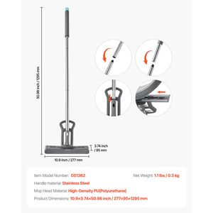 Mop in spugna PU ad alta densità con 1 ricambio, facile da strizzare, con gancio e anello per uffici, con funzione di ricarica - Product Image 4