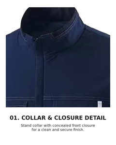 Conjunto de Chaqueta y Pantalones de Trabajo Elásticos en Nailon, Poliéster y Elastano |   T-BUC TB-1017J/P OEM/ODM Marca Coreana - Product Image 4