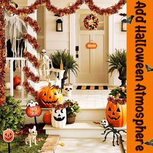 3แพ็ค6.56ฟุตฮาโลวีนดิ้นประดับเลื่อมฟักทองสีส้มดำผสมสีแวววาวโลหะแวววาวของตกแต่งปาร์ตี้ - Product Image 5