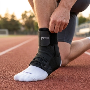 Attelle de cheville respirante à lacets avec sangles réglables, stabilisateur de pied pour le basketball, la course à pied, les entorses et le soulagement de la douleur - Product Image 1