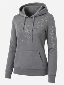 Sudadera con Capucha para Mujer con Cristales Brillantes, Sudadera con Capucha de Primera Calidad, Sudadera Cómoda con Puños Acanalados y Bolsillo Delantero - Product Image 4