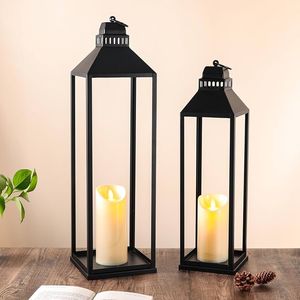 Church Style <b>Candle</b> <b>Lantern</b> Decorative Outdoor <b>Candle</b> Holder with Tempered Glass for Living Room Christmas Decorations Factory - Product Image 5