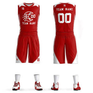 Tenue de basketball personnalisée à prix raisonnable pour l'été, uniforme de basketball imprimé avec short - Product Image 1