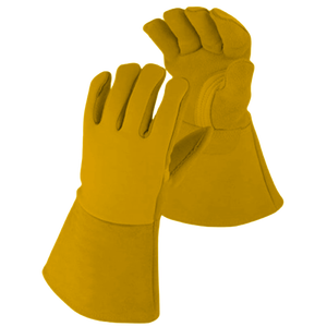 Long Lasting Anti Heat Spark Flame Retardant TIG Welding <b>Gloves</b> Cotton Cowhide Split Grain Leather Reflective Safety Clothing - Product Image 5