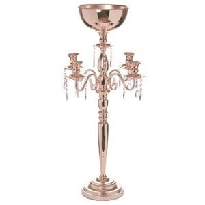 Candelabro de Hierro Dorado Estilo Nórdico, Candelabro de Lujo con Forma de Árbol de Flores, Portavelas Decorativo de Metal para Mesa de Boda - Product Image 4
