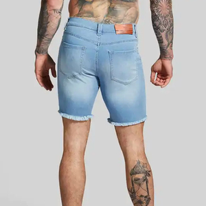 Pantalones Cortos Holgados Personalizados para Hombre, Estilo Urbano de Verano, Vintage, Negros, Casuales, de Mezclilla, Estilo Hip Hop, Rectos y Ligeros - Product Image 5