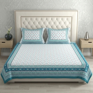 Drap plat en coton imprimé 40s, écologique, imperméable, 200TC, respirant, toutes saisons, pour adultes, usage domestique et hôtelier - Product Image 1
