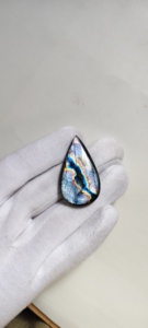 Cabochon de labradorite arc-en-ciel naturelle en forme de goutte, pierre précieuse en vrac avec jeu de couleurs et d'étincelles pour la fabrication de bijoux - Product Image 1