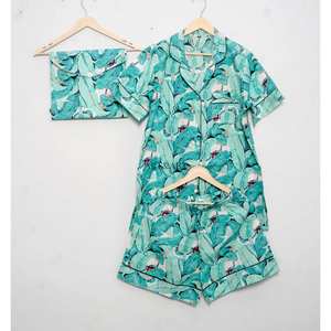 Ensemble de pyjama court en coton confortable pour femmes, design mignon avec poches, vêtements de nuit d'été, sous-vêtements sexy - Product Image 5