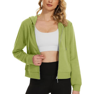 Sudadera con Capucha para Mujer, de Felpa, Color Sólido, Hombros Caídos, Tejida, 100% Algodón, para Otoño, Transpirable, Sin Forro, de Secado Rápido - Product Image 4