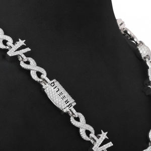 Cadena Cubana de Lujo con Diseño de Estrellas y Bolas, Estilo Hip Hop, Chapada en Oro Blanco de 14K con Diamantes Cultivados en Laboratorio, Collar de Moda Audaz para Hombre - Product Image 3