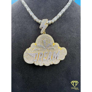 Collar con Nombre Personalizado DREAM, Diseño de Nube, Acabado en Plata de Ley 925 con Diamantes Cultivados en Laboratorio VVS, Joyería Hip Hop - Product Image 1