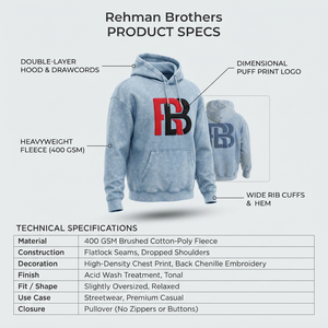 Sweat à capuche oversize bleu clair délavé à l'acide pour homme avec logo personnalisé sur le devant, en molleton mélangé de coton épais 400 GSM anti-boulochage - Product Image 5