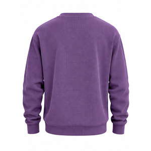 Sudadera de punto gofrado para hombre, cuello redondo, térmica, manga larga, informal, ropa de calle de invierno, personalizada, al por mayor, moda. - Product Image 3