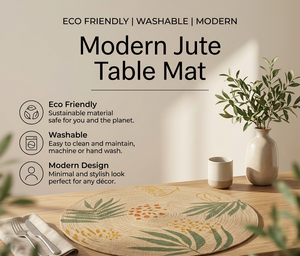 Tapis rond en jute naturel fait main, style bohème, résistant aux taches, décoration intérieure, bureau, salle à manger, dortoir, utilisation polyvalente en intérieur - Product Image 2