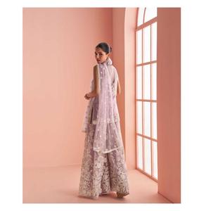 Vestido de novia especial Sayuri Designer Verona de malla pesada con bordado de lentejuelas, ropa étnica de diseñador - Product Image 3