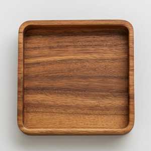 Plateau carré en bois d'acacia fait main, plateau de service rustique, organisateur en bois pour table basse, cuisine et décoration intérieure, 30 cm - Product Image 1