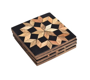 Eco Friendly Wood Resin <b>Coaster</b> Set of 4 Handmade Epoxy <b>Drink</b> <b>Coasters</b> for Dining Table Office Home Decor Gift - Product Image 2
