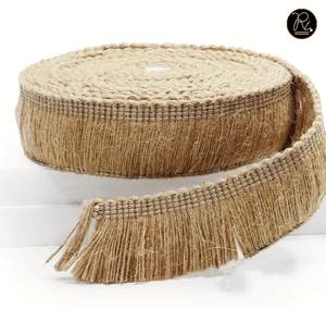 Frange en jute en gros avec garnitures décoratives écologiques pour rideaux – Approvisionnement en vrac à prix abordable pour l'exportation - Product Image 2