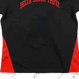 T-shirt de football personnalisé Delta Sigma DST, noir et rouge, style streetwear, année de fondation, en polyester respirant - Product Image 6