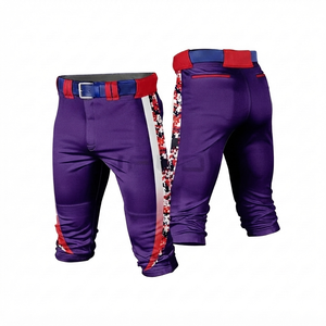 Pantalon de baseball personnalisé pour hommes en gros, respirant, anti-humidité, 100 % polyester, maille, grandes tailles, poches courtes, transfert thermique - Product Image 1