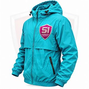 Proveedor mayorista de chaquetas cortavientos con capucha para hombre, chaqueta cortavientos ligera con cremallera, ropa exterior con parches bordados - Product Image 3