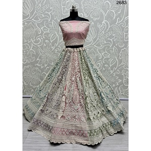Collections de velours de vêtements de mariée indiens pour la mariée avec le travail de Zarkhan par Fabzone - Product Image 4