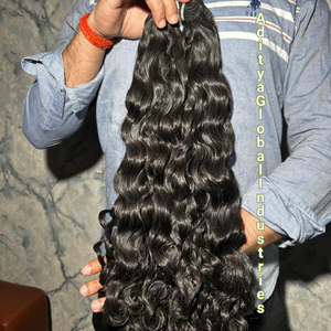 Extensiones de Cabello Humano Remy Natural Rizado Indio, Cabello Virgen de Templo, Doble Trama a Máquina, Textura Sin Procesar, Rizos Suaves - Product Image 2