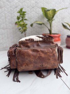 High Quality Cowhide Leather Fringe <b>Backpack</b> Hair On Hide Genuine Leather Stylish <b>Backpack</b> <b>School</b> Bag Unisex Unique Designer Bag - Product Image 3