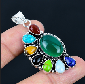 Pendentif demi-fleur en onyx naturel, breloque florale pour collier, bijoux pour femmes - Product Image 2