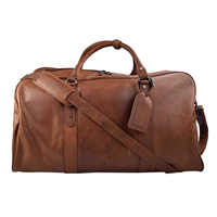 Sac de voyage week-end pliable en cuir italien marron de luxe, élégant et de qualité supérieure, léger, grande capacité de rangement